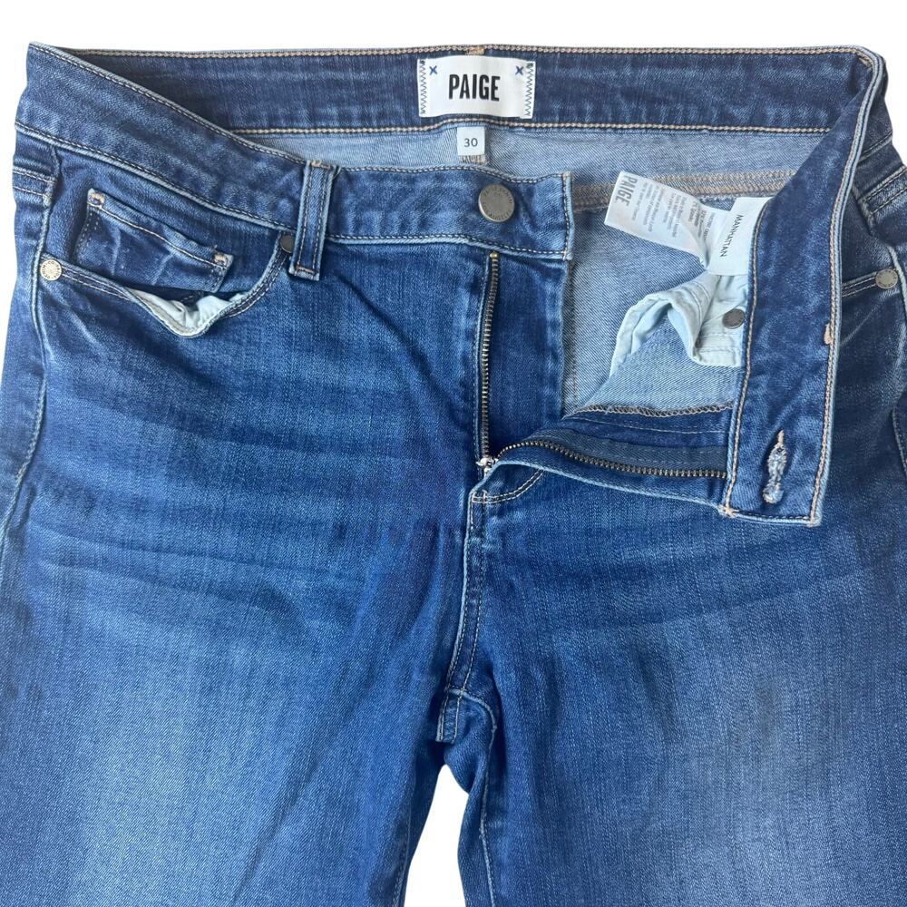 Paige Women's Manhattan Mid Rise Medium Wash Ackalia Bootcut Jeans - Size 30 - Picture 3 of 10